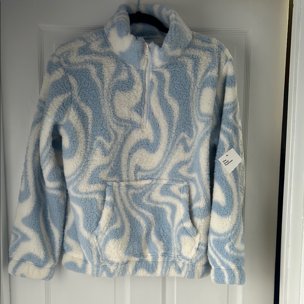 SO Soft Blue and White Fleece Pullover